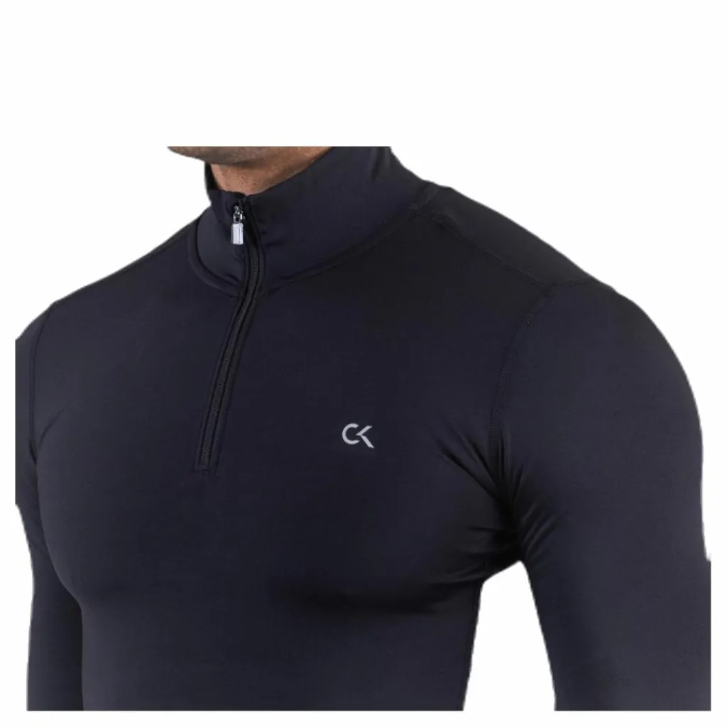 Long Sleeve 1/2 Zip Top Black*Calvin Klein Online