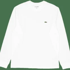 Lacoste Long Sleeved Cotton T-shirt White New