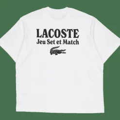 Lacoste Loose Fit Heavy Jersey Printed 001 White Discount