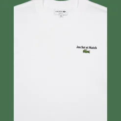 Lacoste Loose Fit Heavy Jersey Printed 001 White Discount