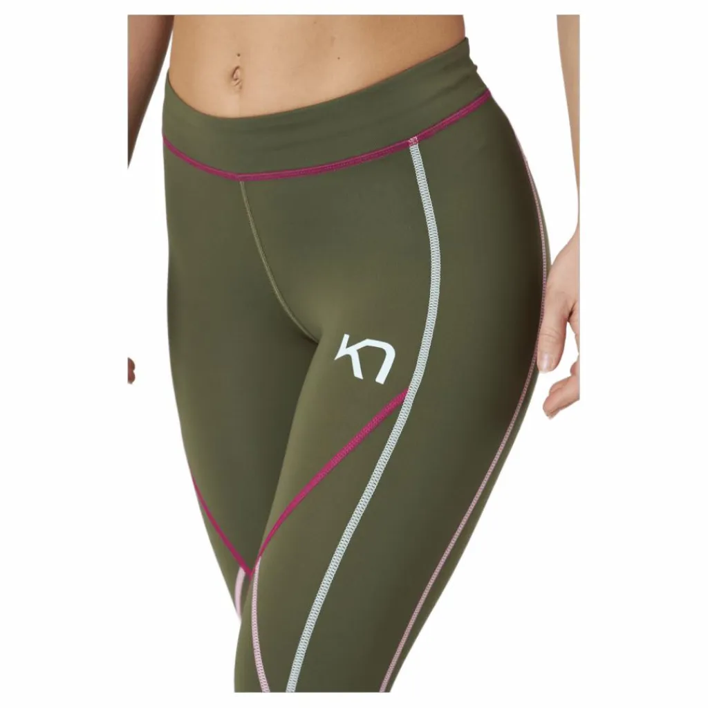 Kari Traa Louise 3/4 Tights Tweed Grön Best