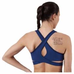 Tommy Hilfiger Sport Low Support Removable Pads Bra Blue Blå Discount