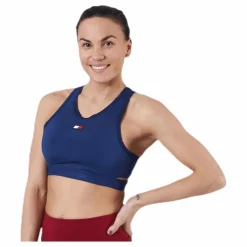 Tommy Hilfiger Sport Low Support Removable Pads Bra Blue Blå Discount
