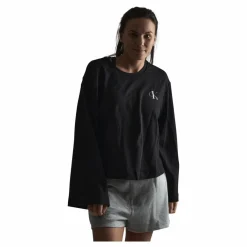 Calvin Klein L/S Crew Neck Black Svart Outlet
