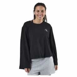 Calvin Klein L/S Crew Neck Black Svart Outlet