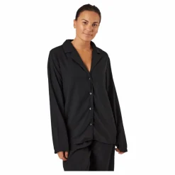 Calvin Klein L/s V-neck (button Down) Black Svart Outlet