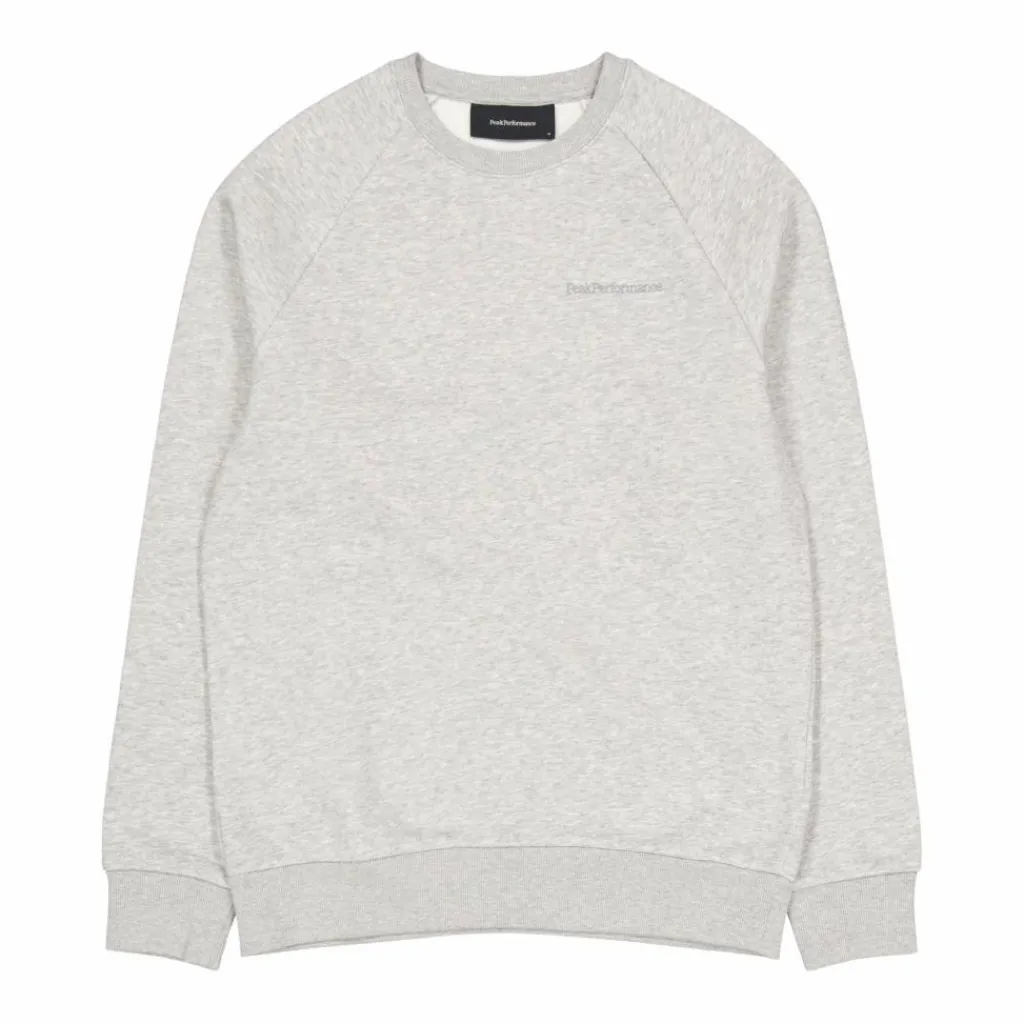 Peak Performance M Original Small Logo Crew Med Grey Melange Grå Best