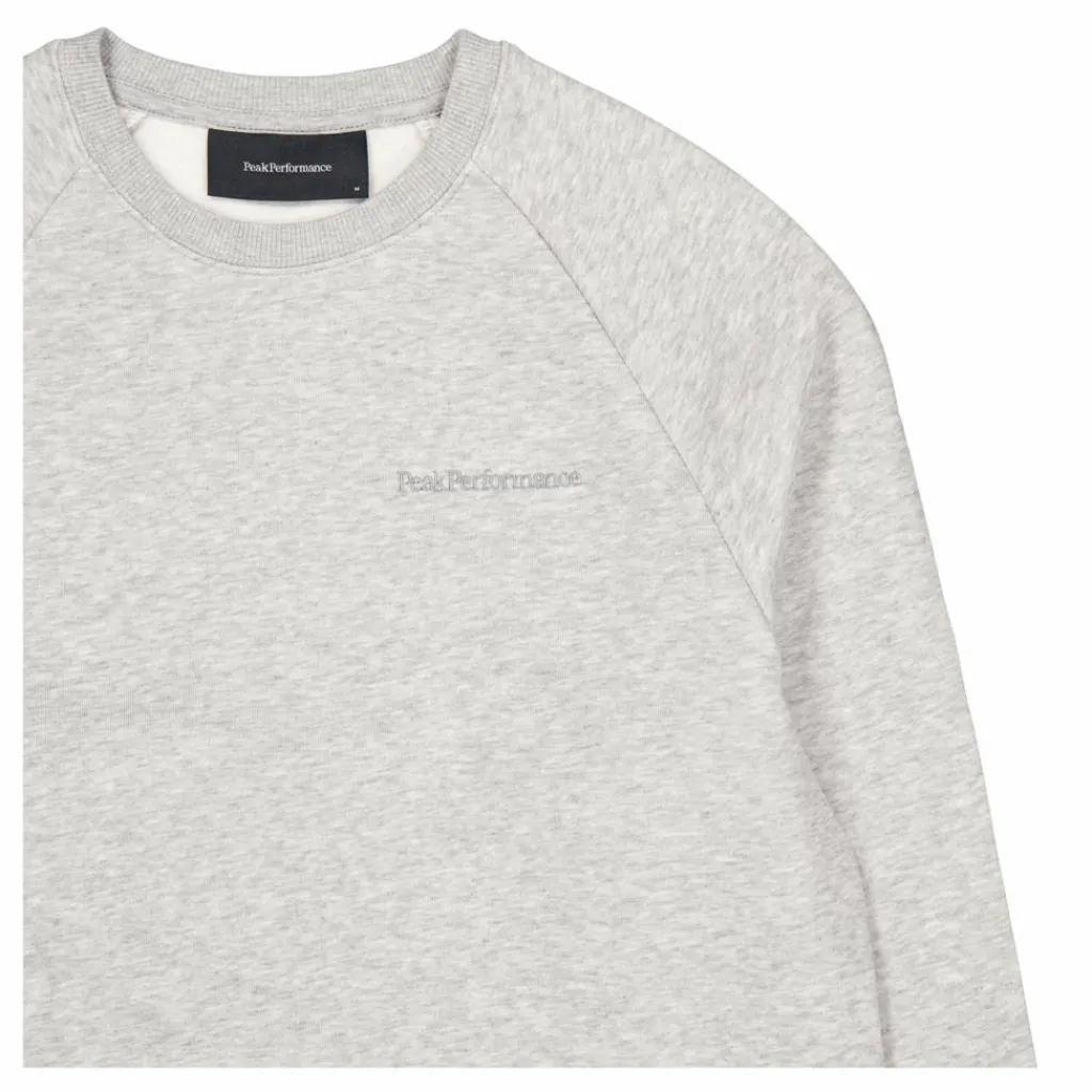 Peak Performance M Original Small Logo Crew Med Grey Melange Grå Best