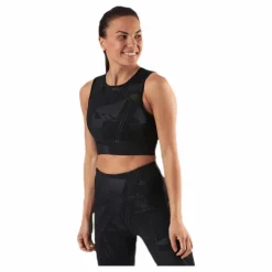 Only Play Mado Aop Cropped Training Top Black Svart Best