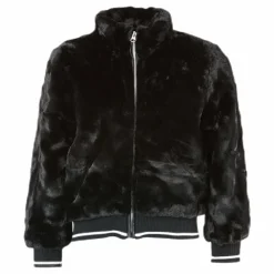 Manette Faux Fur Bomber Jacket Black*Name It
