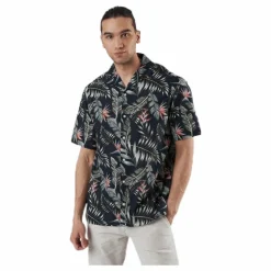 Jack & Jones Marty Organic Shirt Ss Blue Blå Discount