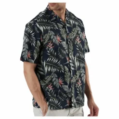 Jack & Jones Marty Organic Shirt Ss Blue Blå Discount