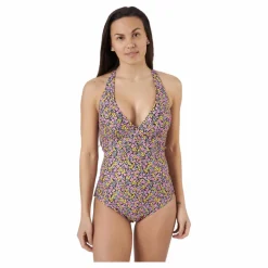 Abecita Maui Tied Back Swimsuit Black  Black Printed Svart New