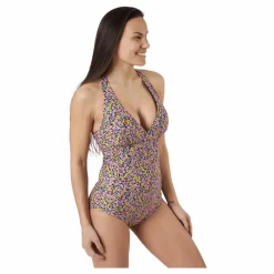 Abecita Maui Tied Back Swimsuit Black  Black Printed Svart New