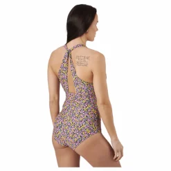 Abecita Maui Tied Back Swimsuit Black  Black Printed Svart New