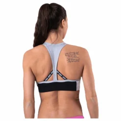 Nike Medium Pad Logo Bra Black/Grey Svart New