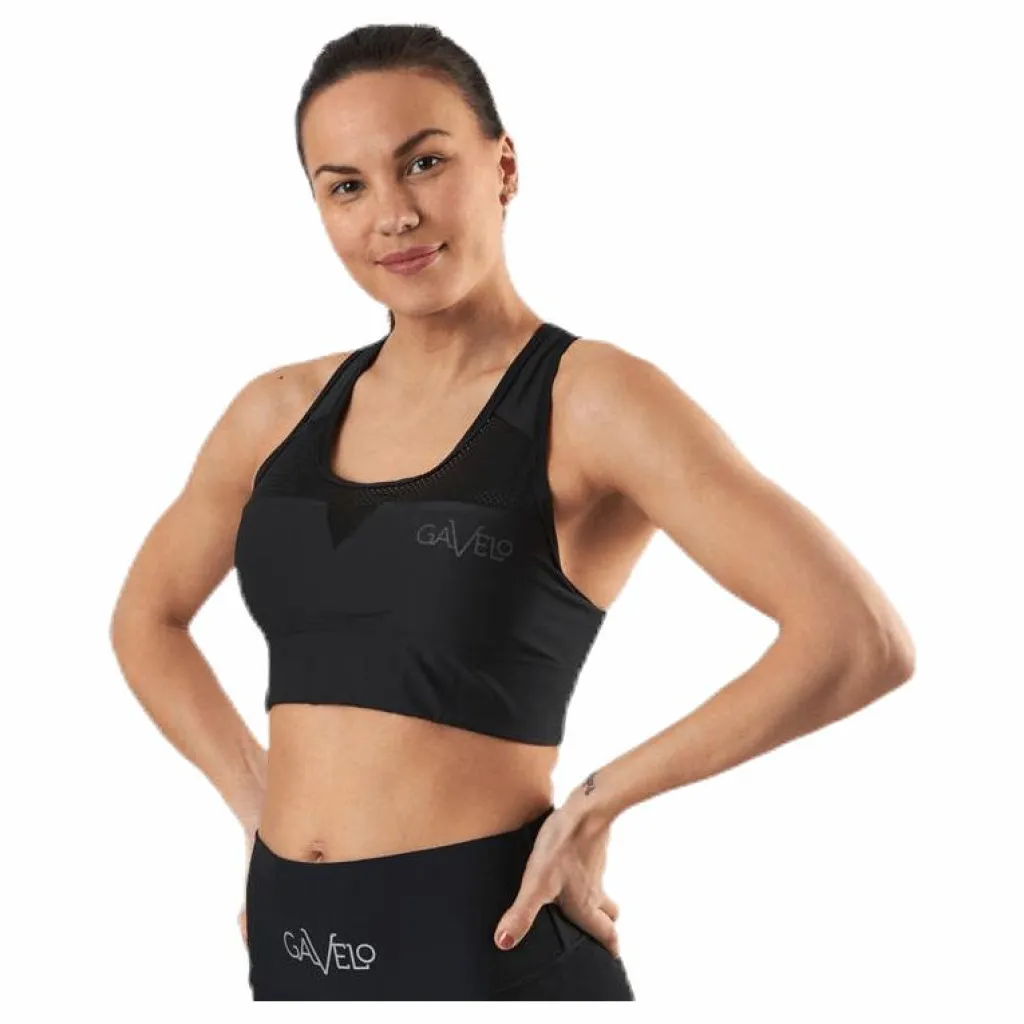 Mesh Black Swirl Sports Bra Black*Gavelo Sale