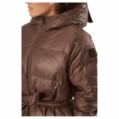 Svea Mid Length Beltet Coat Dark Bark Brun New