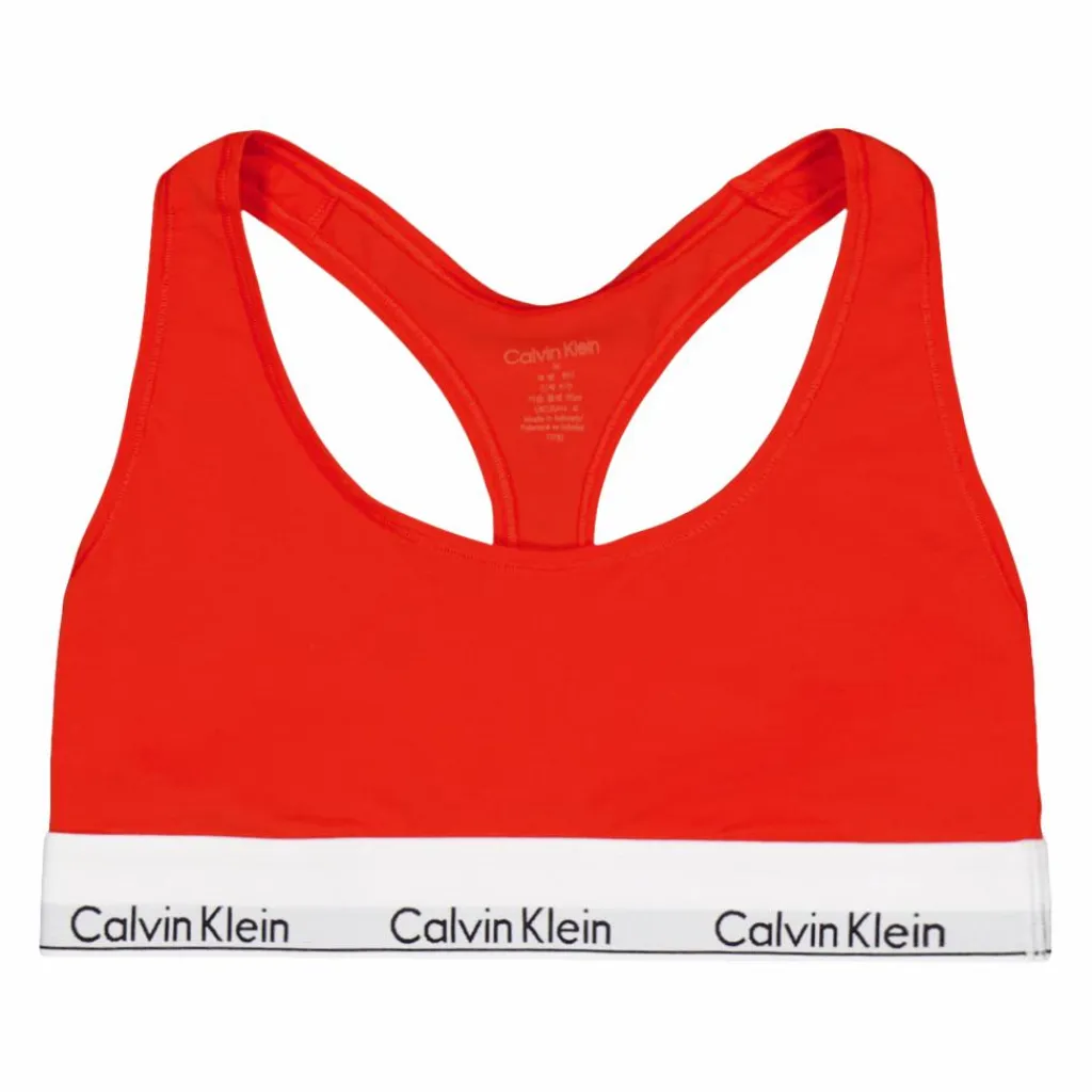 Calvin Klein Modern Cotton Unlined Bralette Orange Röd Outlet