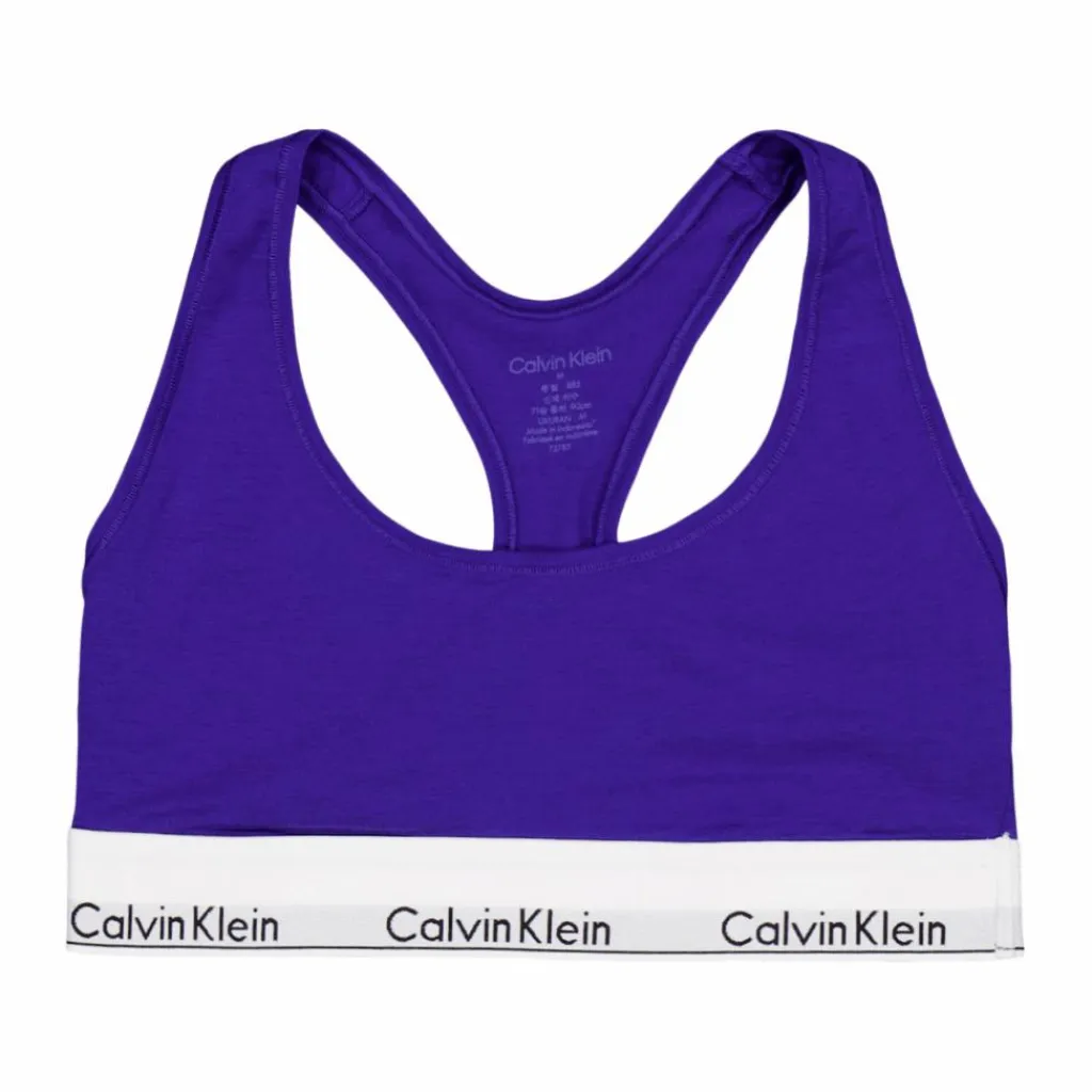 Calvin Klein Modern Cotton Unlined Bralette Blue Blå Discount
