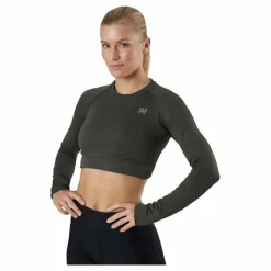 Molly Seamless Ls Crop Top Green*Norfolk Best