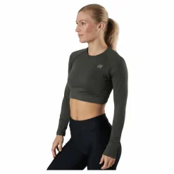 Molly Seamless Ls Crop Top Green*Norfolk Best
