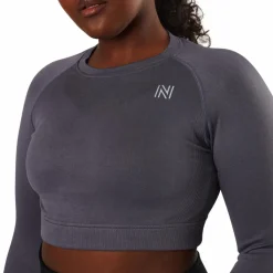 Norfolk Molly Seamless Ls Crop Top Blue Lila Sale