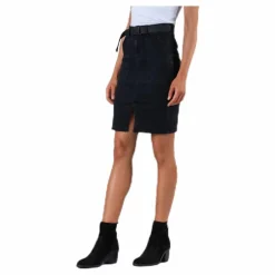 Pieces Nala Mw Pencil Buckle Skirt Black Svart Sale
