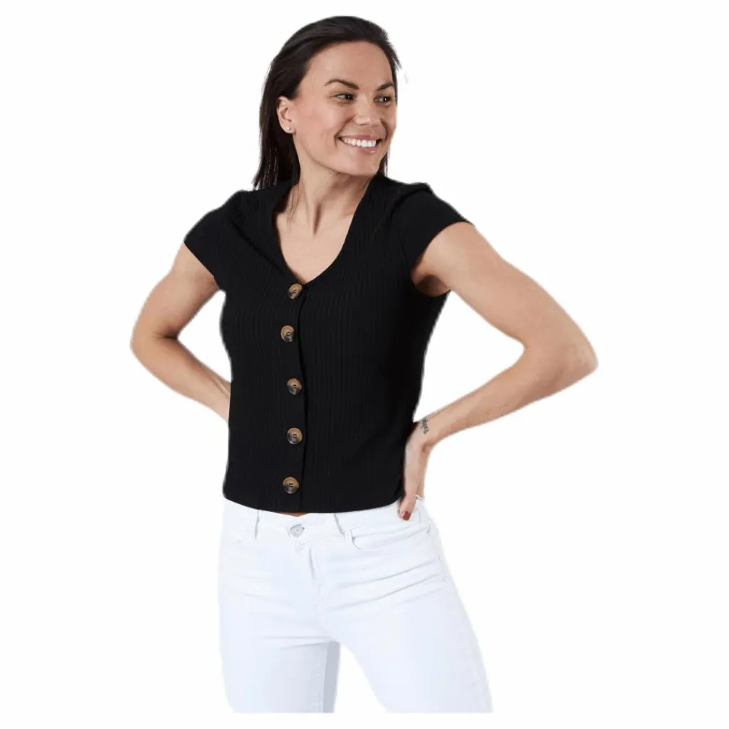 Nella S/S Button Top Black*Only Best
