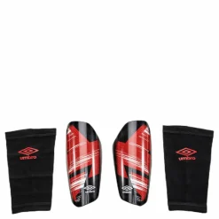 Umbro Neo Minimus Guard W/Sleeve Black/Red Svart och Röd New