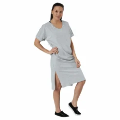 Pieces Neora Ss Fold Up Dress Grey Grå Outlet