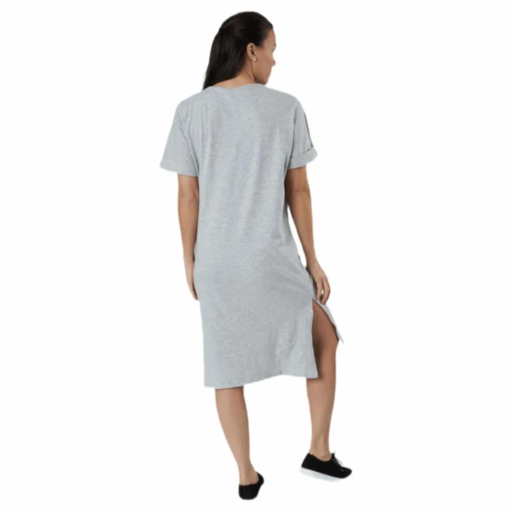 Pieces Neora Ss Fold Up Dress Grey Grå Outlet