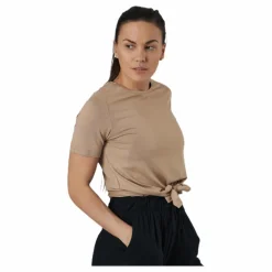Pieces Neora Ss Tie Tee Beige Outlet