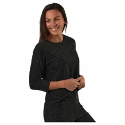 Only New Queen 3/4 Glitter Top Jrs Black Svart Best