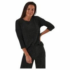 Only New Queen 3/4 Glitter Top Jrs Black Svart Best