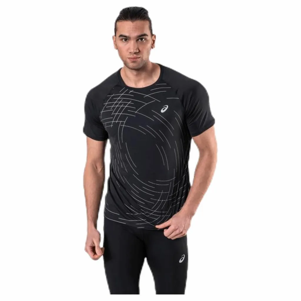 ASICS Night Track SS Top Black Svart Discount