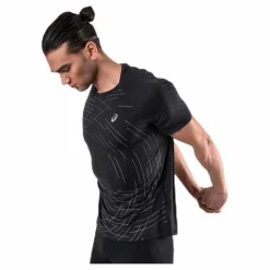 ASICS Night Track SS Top Black Svart Discount