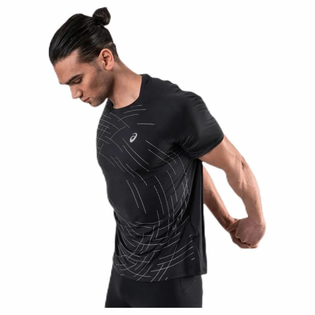 ASICS Night Track SS Top Black Svart Discount