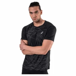 ASICS Night Track SS Top Black Svart Discount
