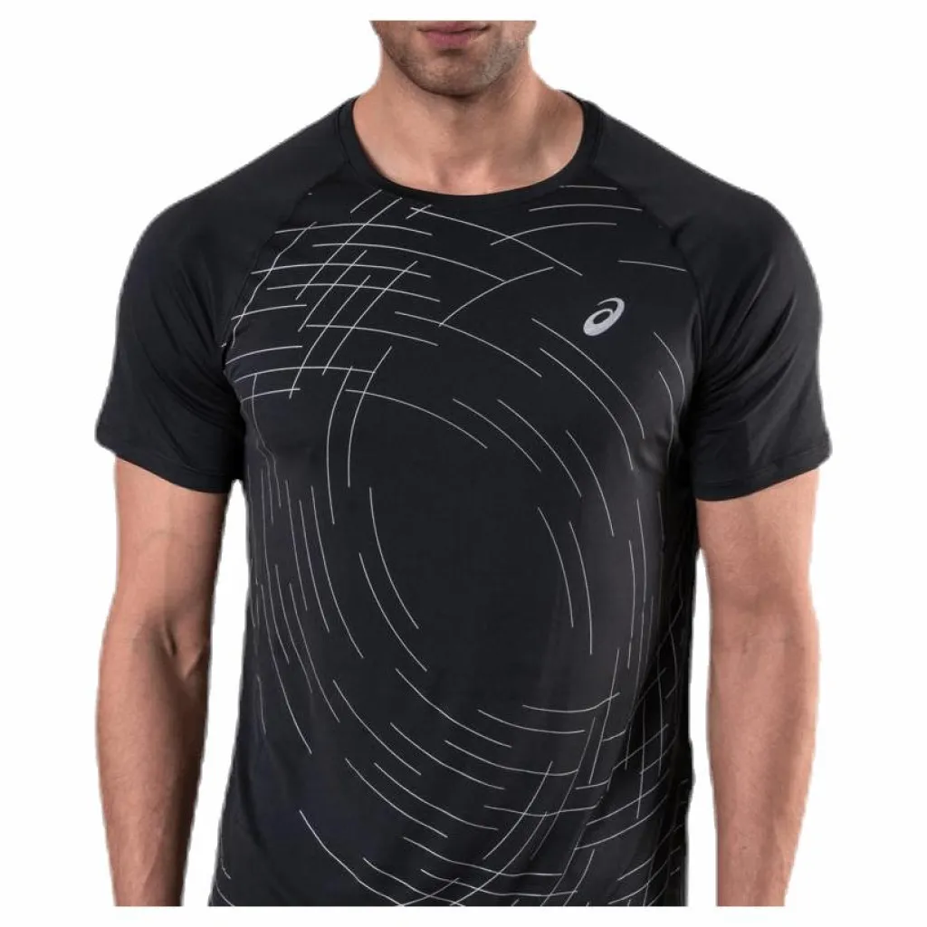 ASICS Night Track SS Top Black Svart Discount