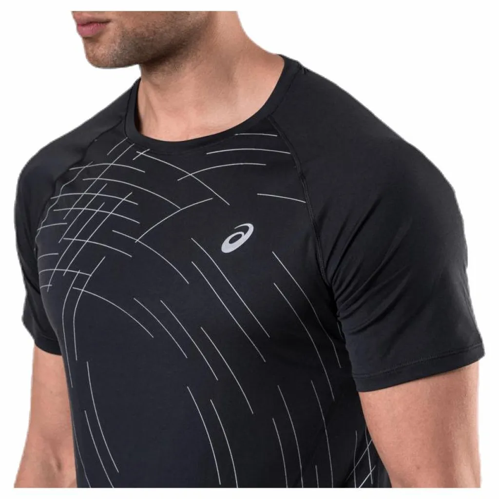ASICS Night Track SS Top Black Svart Discount