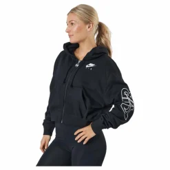 Nike Air Women's Full-zip Flee Black/black/white Svart Online