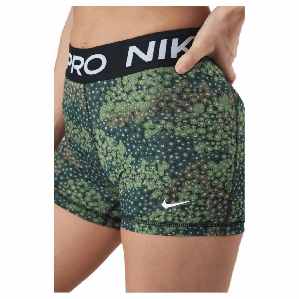 Nike Pro Dri-fit Women's 3" Pr Treeline/black/white Vit och Svart Sale