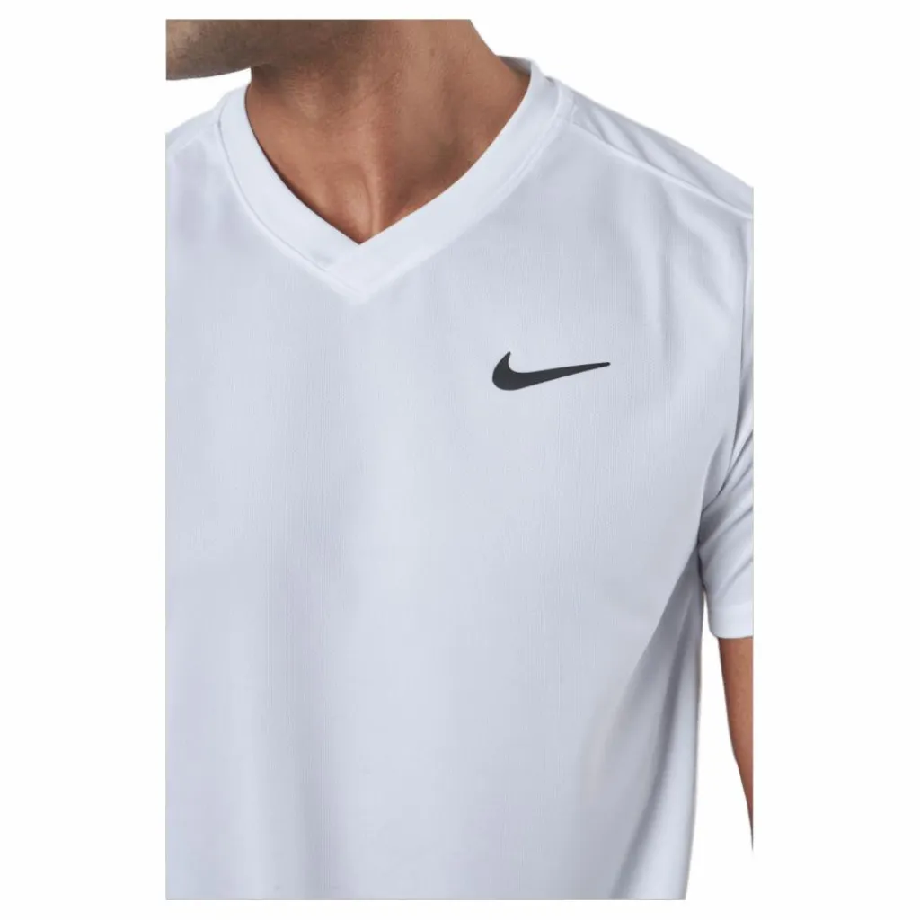 Nike Court Dri-FIT Victory Men's Tennis Top WHITE/WHITE/BLACK Vit Hot