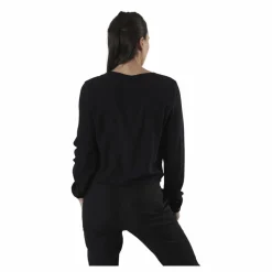 Only Nina Life L/S Tie Shirt Wvn Black Svart Hot