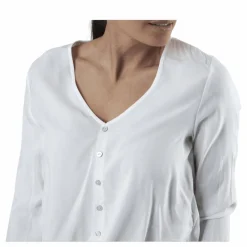 Nina Life L/S Tie Shirt Wvn White*Only Hot