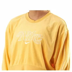 Nike Nsw Retro Femme Crew Terry Yellow Gul Hot