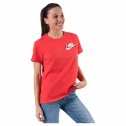 Nike Nsw Tee Novel-Tee 3 White Röd Best