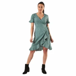 Olivia S/S Wrap Dress Wvn Green*Only
