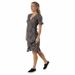 Only Olivia S/S Wrap Dress Wvn Black Svart